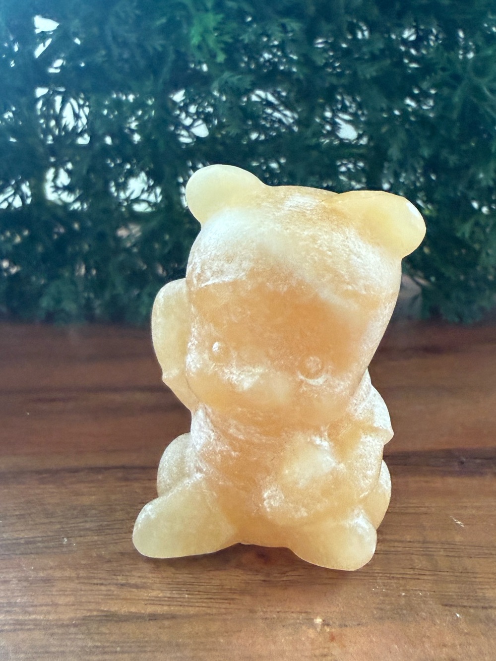 Natural Yellow Calcite Crystal Bear Hand Carved figurine Positive Energy Gift